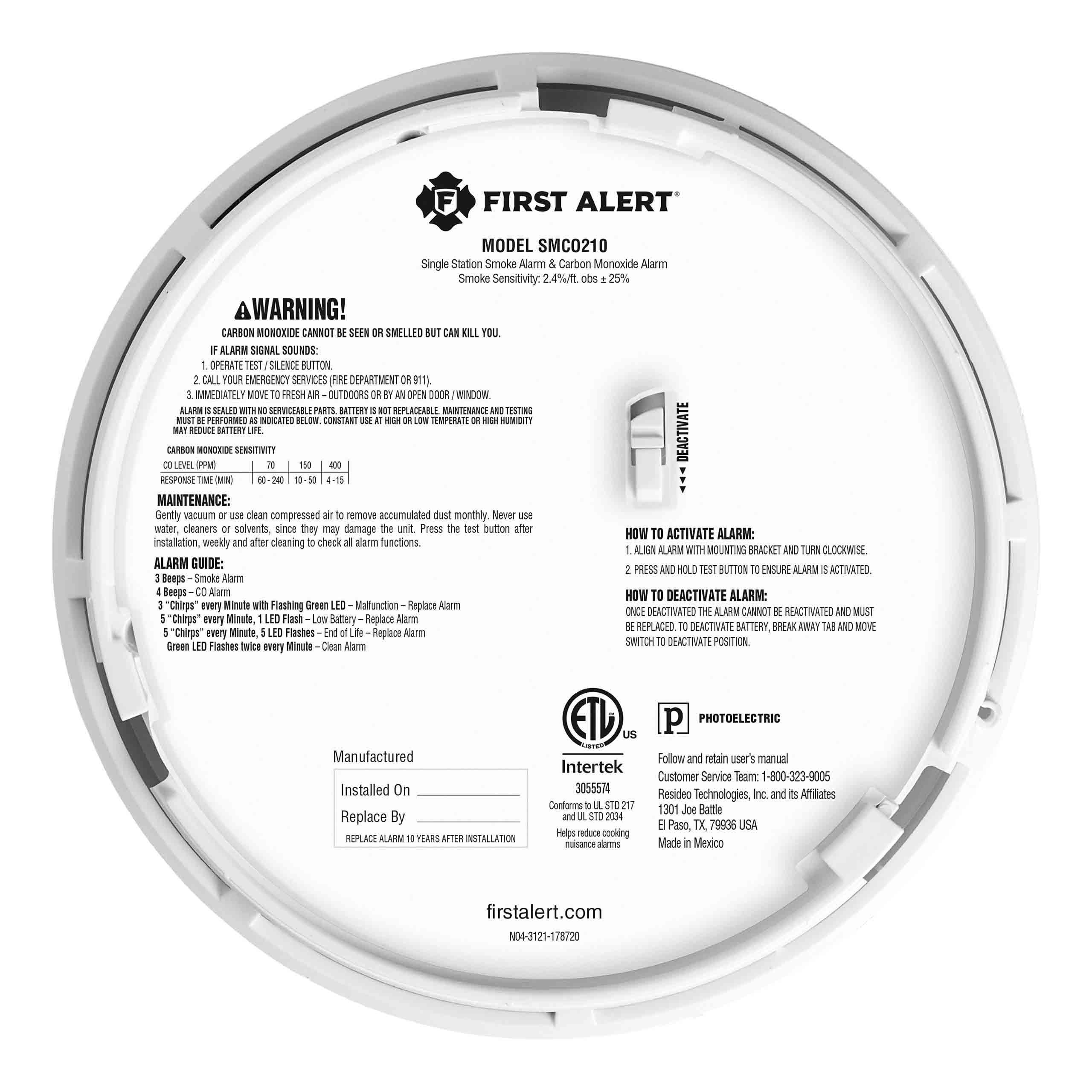 10-Year Battery 2-in 1 Smoke and Carbon Monoxide Alarm with Slim Profile Design - Image 26
