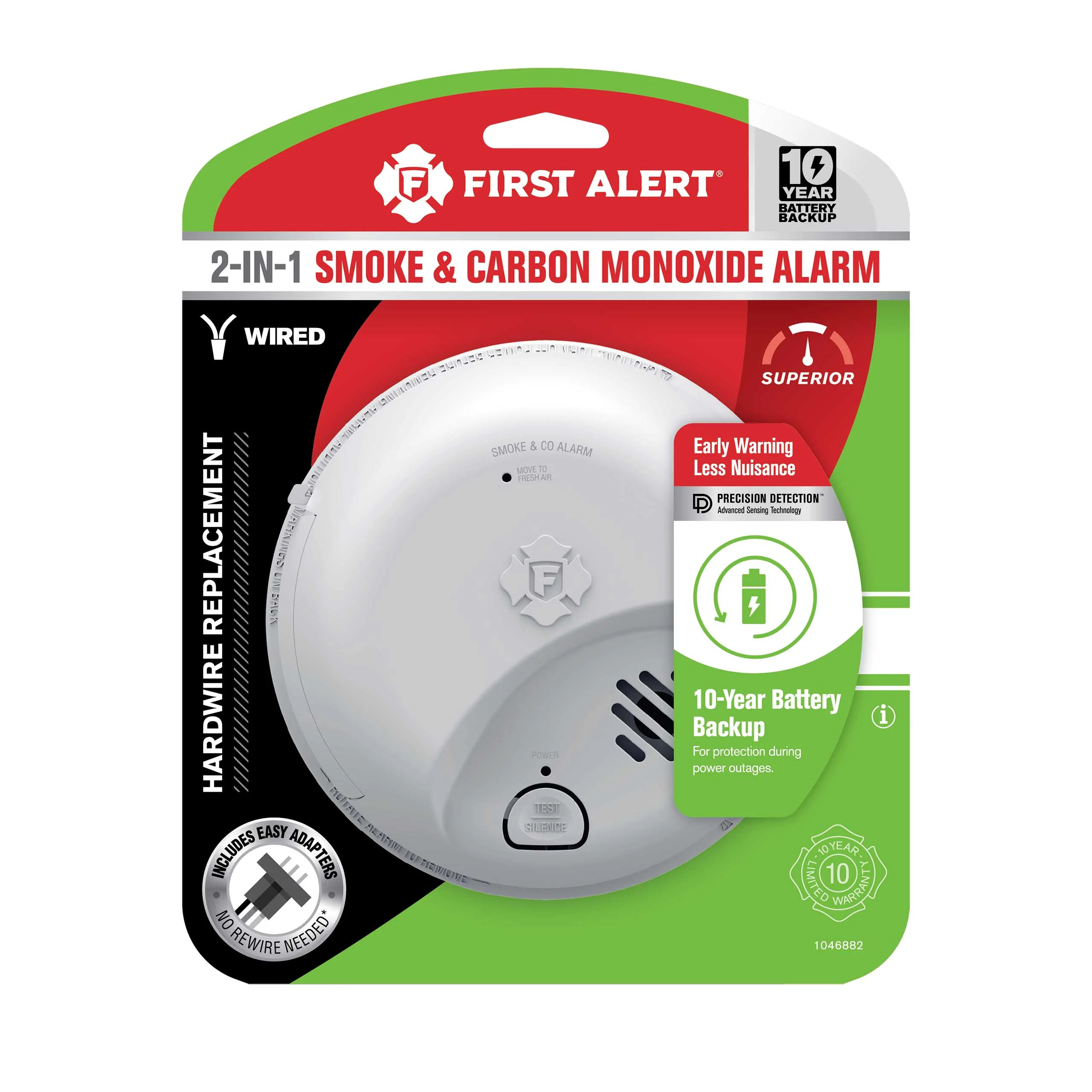 Interconnect Hardwire 2-in 1 Smoke and CO Alarm with 10-Year Battery Backup - Image 4