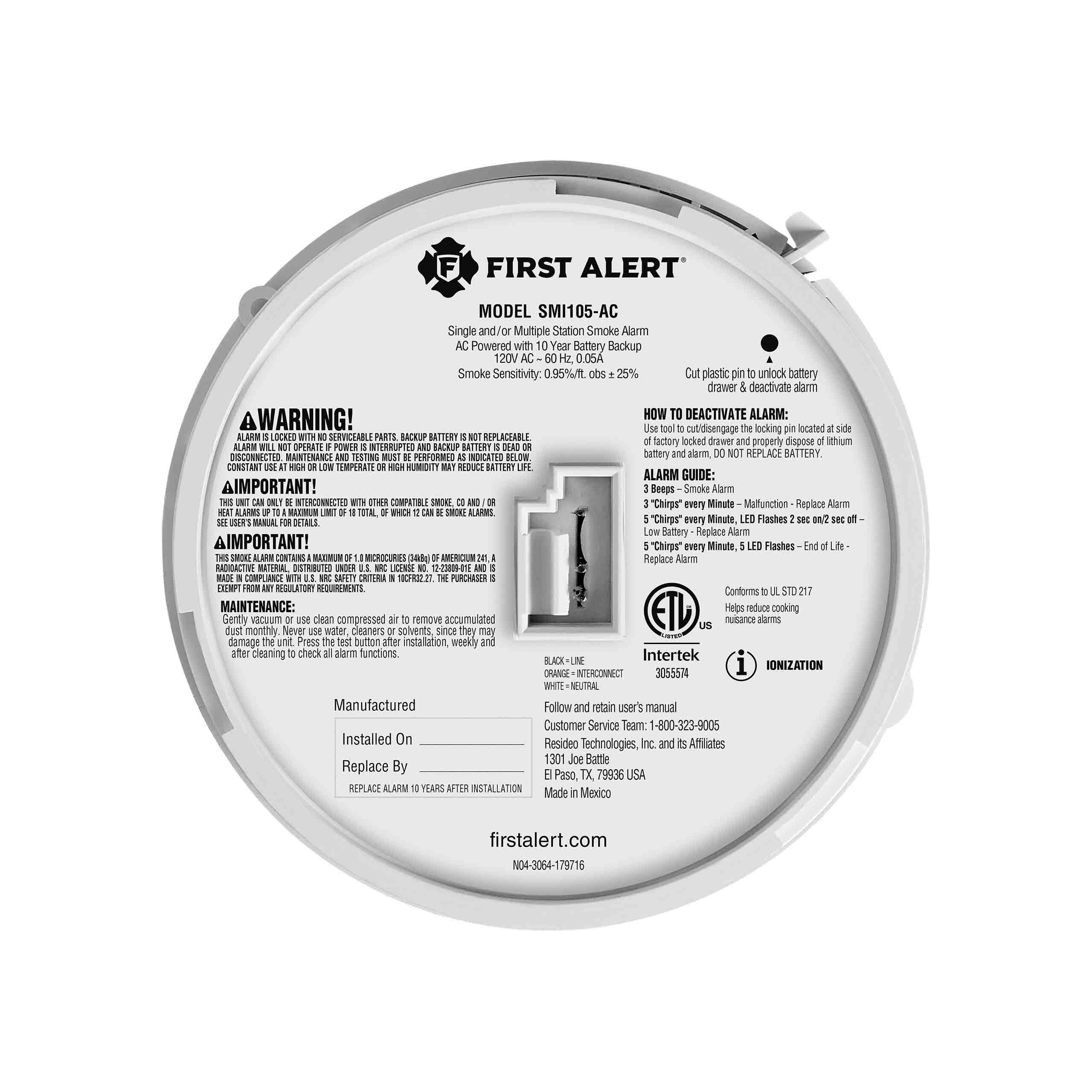 Interconnect Hardwire Smoke Alarm with 10-Year Battery Backup - Image 14